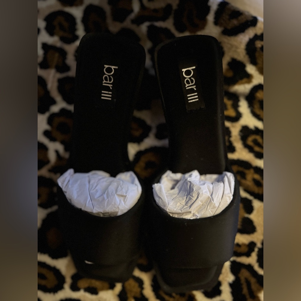 Bar III Elegant Black Mules